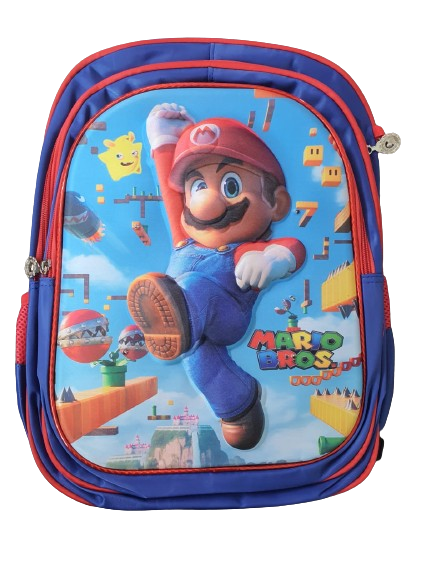 Set Escolar Mochila Reforzada de MARIO BROS con Luz LED y 3 Piezas para Niños de 3 a 9 años